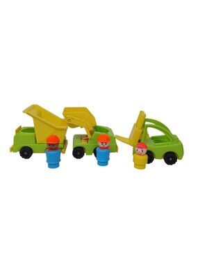 Fisher Price Little People Green Toys Life & Load Set Truck  Loader #I-8